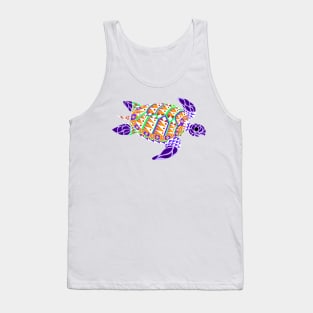 kawaii mexican caguama turtle in ecopop summer in magical totonac patterns Tank Top